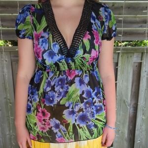 Sheer Floral Top